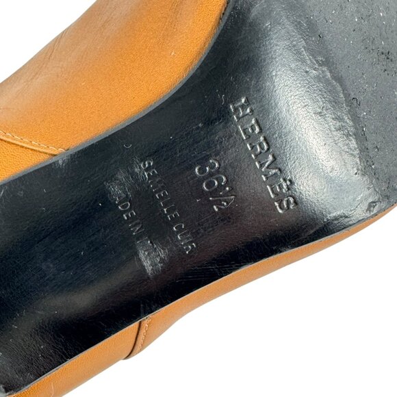 HERMES Brown Leather Joueuse Ankle Women's Boots Made in Italy 36.5 - 6US - Picture 13 of 13